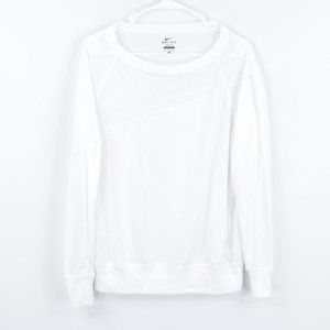 Nike Women's Asymmetrical Mesh White Athletic Top